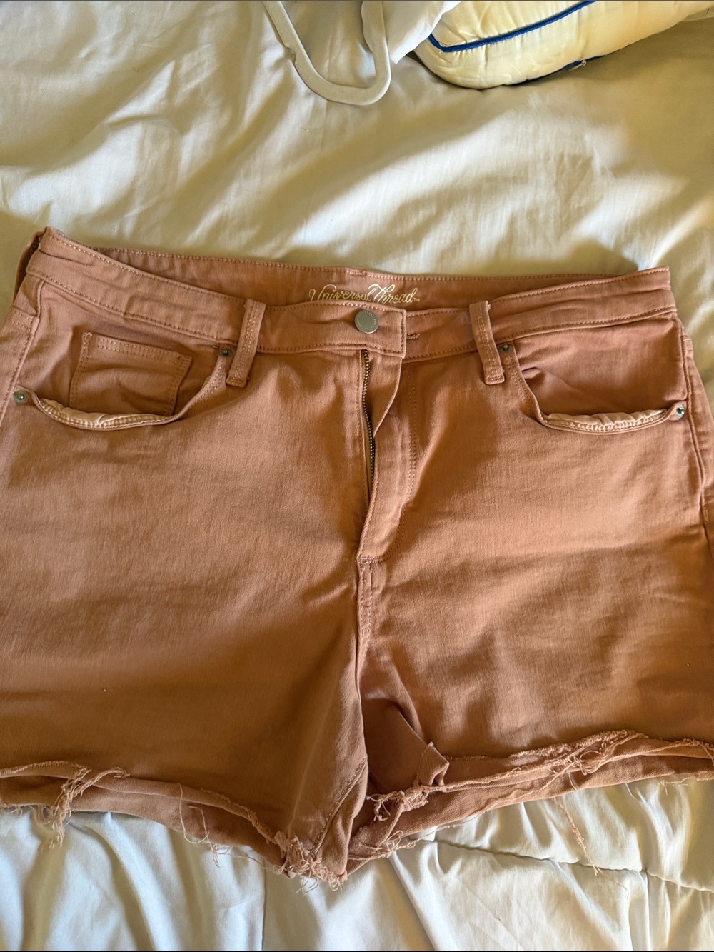 Dark Pink High Rise Midi Colored Women's Denim Shorts